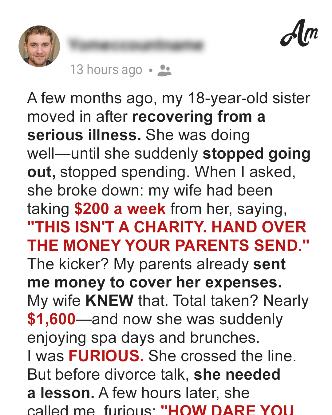My Wife Secretly Took Money from My Younger Sister as Rent – I Immediately Gave Her a Reality Check